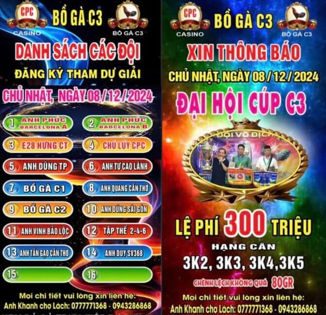 danh sach doi tham gia dai hoi cup